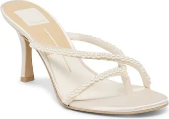 Dolce Vita Liano Strappy Sandal in Off White Satin at Nordstrom, Size 8.5