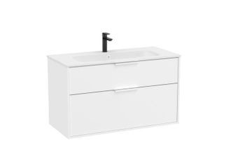 Roca Conjunto Mueble Optica 1000 2 Cajones + Lavabo Stonex Blanco Mate