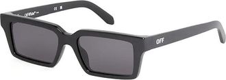 Off-white Sunglasses Rectangle Full Rim, Black Havana Frame And Green Lens Oeri13Awarren1255