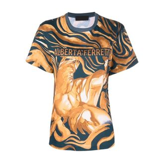 Alberta Ferretti Dames, Tops, Veelkleurig, Maat: M Katoen