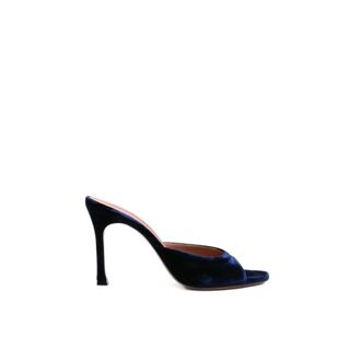 Amina Muaddi Alexa 95 - Dames - Muiltjes - Blauw - 40 EU - Leer - Schoenen