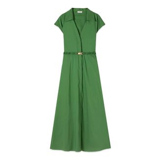 Oltre Shirt Kleedjes - Dames - Casual kleedjes - Groen - 4XL - Katoen - Kleedjes