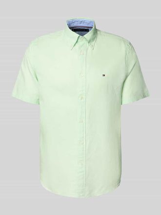 Tommy Hilfiger Regular Fit Freizeithemd aus Baumwoll-Leinen-Mix in Hellgruen, Gr&ouml;&szlig;e XXXL