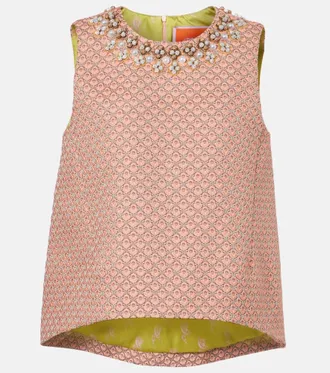 La DoubleJ La Scala floral jacquard top