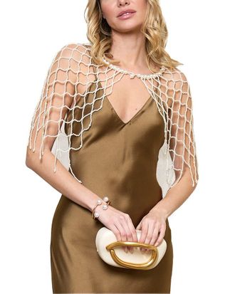 Saachi Saachi Pearl Beaded Cape