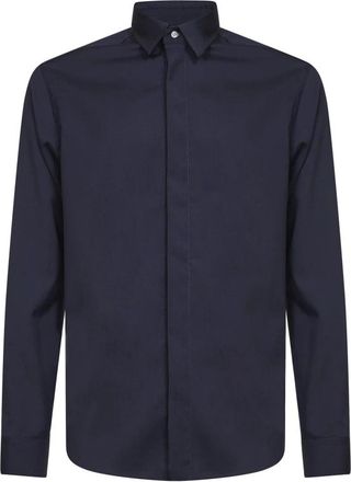 D4.0 Button Collar Shirt - Heren - Casual Overhemden - Blauw - XL - Wol - Overhemden
