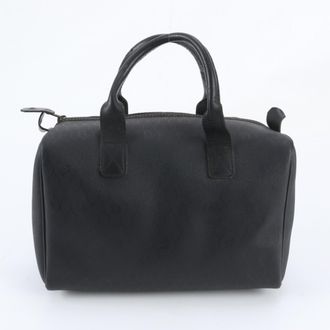 Dior Black Leather Coated Canvas Boston Bag Handbag Tote Bag (Pre-Owned)
