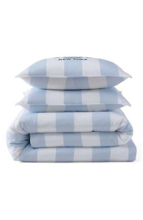 Tommy Hilfiger Berkely Stripe Comforter & Shams Set in White/boathouse Blue at Nordstrom, Size Twin Xl