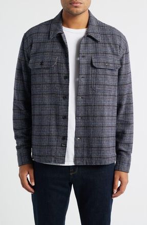 Rails Stellan Glen Check Textured Cotton Button-Up Jacket in Cedar Bay at Nordstrom, Size X-Large