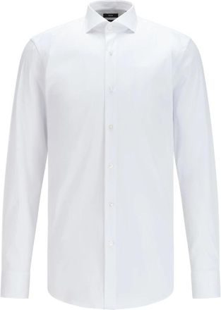 HUGO BOSS Overhemd met lange mouwen - Heren - Zakelijke Overhemden - Wit - 5XL - Katoen - Overhemden