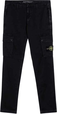 Stone Island Slim-fit Trousers, male, Black, W29, Black Cotton Blend Trousers