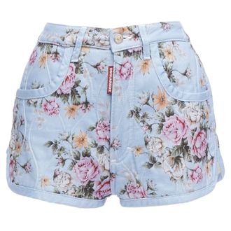Dsquared2 Floral Quilted Cotton High Waisted Bloomer Shorts