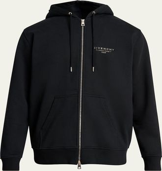 Givenchy Mens Givenchy Stamp Zip Hoodie