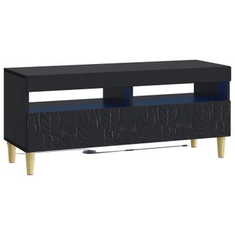 vidaXL Mueble De Tv Led Negro Madera De Ingenier&iacute;a Vidaxl