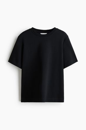 H&M T-Shirt aus Pima-Baumwolle - Schwarz