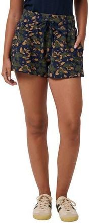 Travis Mathew Cloud Stellar Drawstring Fleece Shorts in Navy Blazer Floral Multi at Nordstrom Rack, Size Large