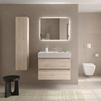 Cygnus Bath Mueble De Ba&ntilde;o Bequia 100cm Natural Lavabo Veneto Porcelana