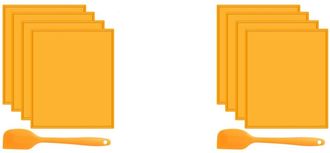 OEM Juego De 8 L&aacute;minas De Silicona Para Deshidratador, Tapetes Deshidratadores Con Bordes Para Frutas L&iacute;quidas, Carne, Hierbas Y Cuero, Con Raspador