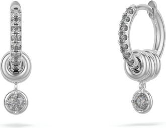 Spinelli Kilcollin Zahra Grey Diamond Pavé Huggie Hoop Earrings in Silver at Nordstrom