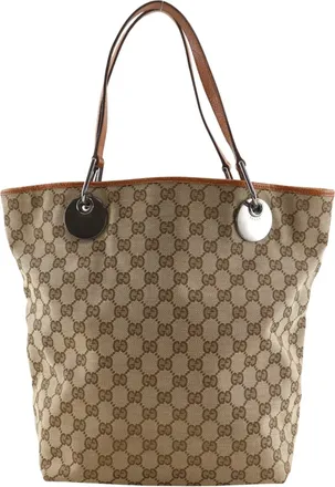 Gucci Beige Gg Canvas Tote Bag (Pre-Owned)