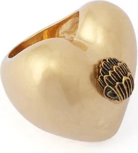 Kurt Geiger Eagle Heart Cocktail Ring in Antique Gold at Nordstrom, Size 7