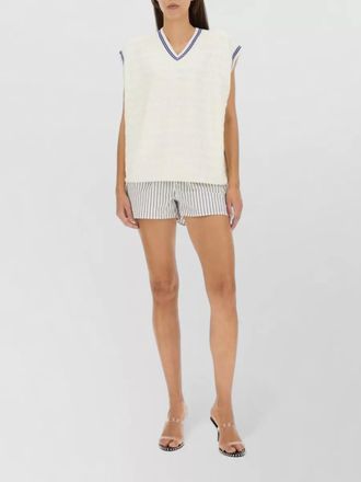 Alexander Wang knit vest contrast trim v neckline ribbed hem
