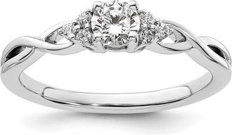 Diamond2Deal 10k White Gold Lab Grown Diamond Engagement Ring 0.33Ct Clarity- VS Color- G-H