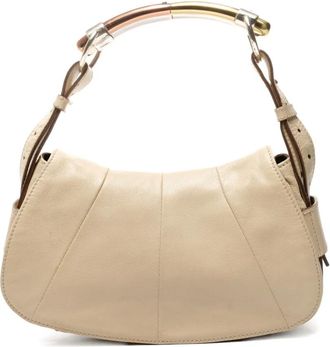 Saint Laurent 1990-2000s Mombasa leren schoudertas - Beige