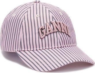 Ganni Logo Embroidered Recycled Nylon Baseball Cap in Cameo Pink at Nordstrom