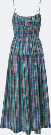 D&ocirc;en D&ocirc;en Brielle plaid cotton midi dress