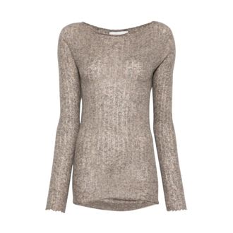 VANIS&Eacute; Stella Sweater - Dames - Ronde hals truien - Beige - M - Wol - Truien & Vesten