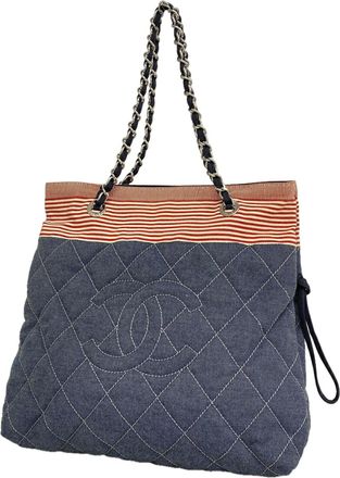 Chanel Navy Canvas Tote Bag (Pre-Owned)
