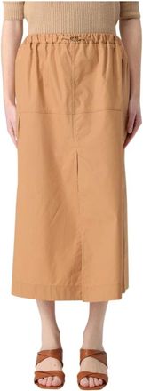 Twinset Midi Skirts, female, Brown, XS, Midi Skirt with Slit