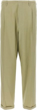 Magliano Beige Broek met Groene Details - Heren - Straight fit broeken - Beige - L - Broeken