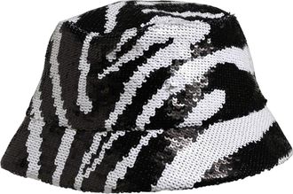 Dolce & Gabbana HAT10064 Zebra Sequin Bucket Hat - Black