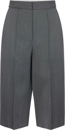 Elisabetta Franchi Korte Broeken, Dames, Grijs, XS, Wol, Cool Wool Bermuda Shorts