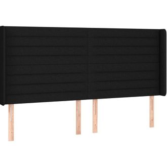 vidaXL Cabecero Con Orejas De Tela Negro 203x16x118/128 Cm Vidaxl