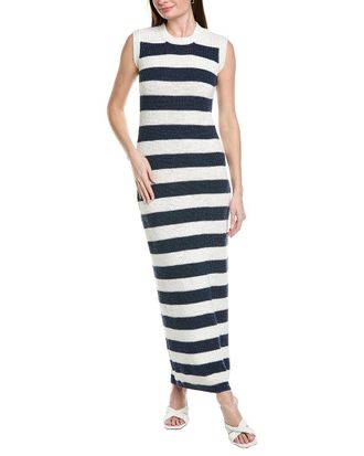 Eleventy Striped Knit Linen-Blend Maxi Dress