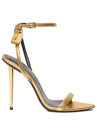 Tom Ford Gold Solid Padlock Sandals