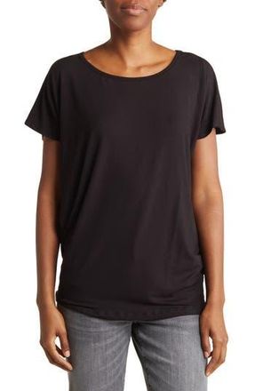 Go Couture Cap Sleeve Dolman Tee in Black Print 1 at Nordstrom Rack, Size Medium