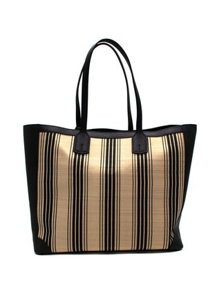 Tanner Krolle Black Striped Cadogan Tote Traveller Bag