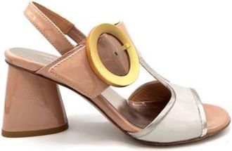 Mara Bini Mousse en room patent sandaal - Dames - Sandalen met hakken - Veelkleurig - 40 EU - Leer - Schoenen