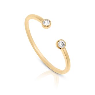 MAX + STONE 14K Yellow Gold Lab Grown 2MM Diamond Open Ring