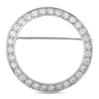 Luxury Bazaar Platinum 1.50ct Diamond Circular Brooch MF28-062426