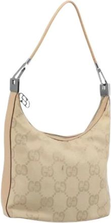Gucci Pre-owned Shoulder Bags, female, Beige, Size: ONE SIZE Pre-owned GG Canvas Shoulder Bag