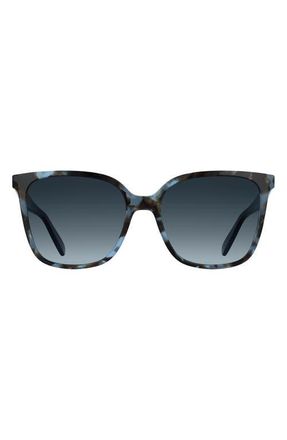 Longchamp Le Pliage 55mm Gradient Modified Rectangular Sunglasses in Azure Havana at Nordstrom