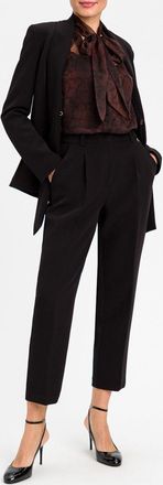 Twin-Set Pantaloni cropped slim fit in cr&ecirc;pe con pince