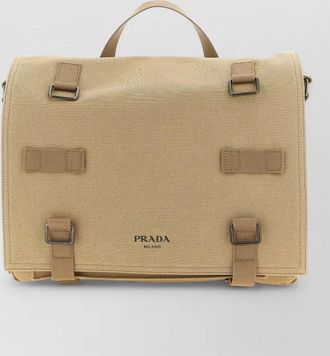 Prada canvas shoulder bag strap top handle
