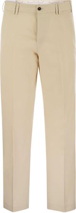 Pantaloni Torino Michael Straight Leg Cotton Linen Trousers