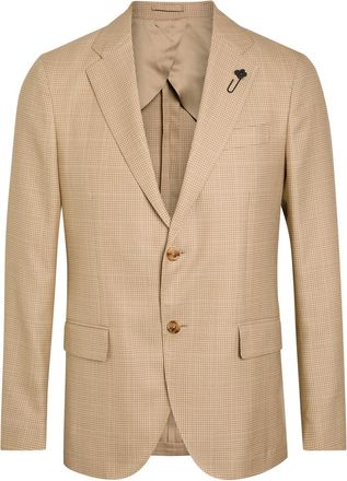 Lardini Houndstooth Wool and Cotton-blend Blazer - Tan - 52 (UK42 / XL)
